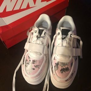 Nike Air Force 1 Floral White Shoes.